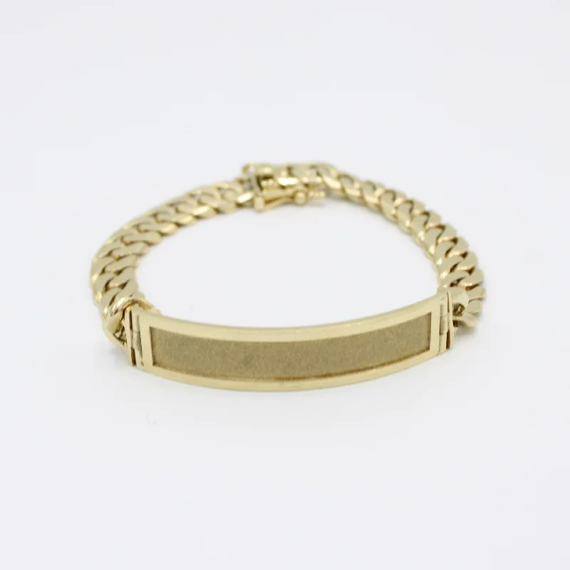 solid gold cartilage hoop 14K Name Plate Solid Cuban Bracelet Yellow Gold