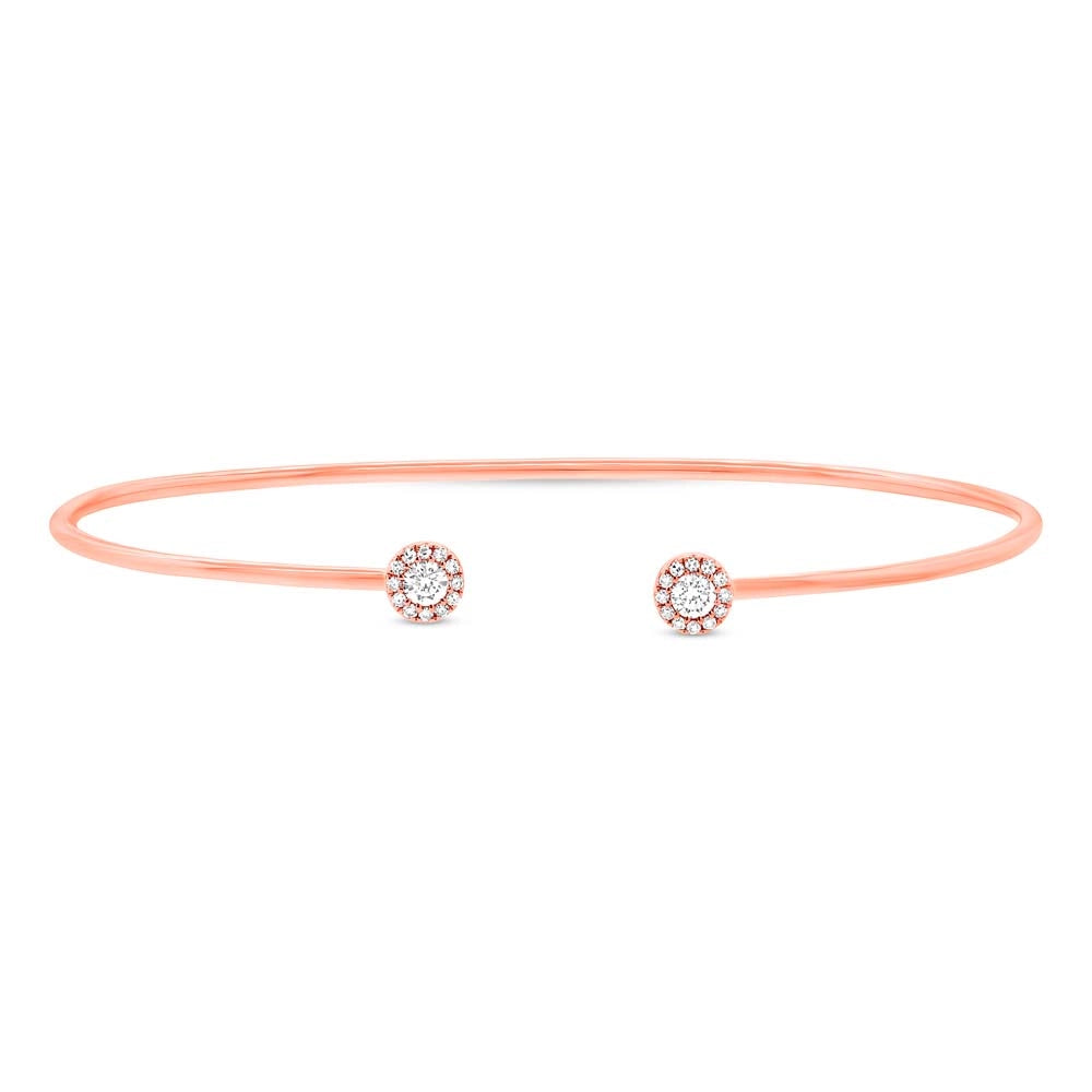 dainty sapphire stacking rings 14K Rose Gold Diamond Slim Cuff Bracelet
