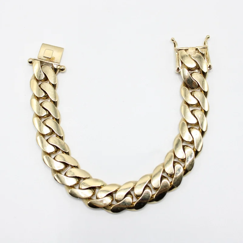unique diamond stud earrings 14K Semi Solid Cuban Bracelet Yellow Gold