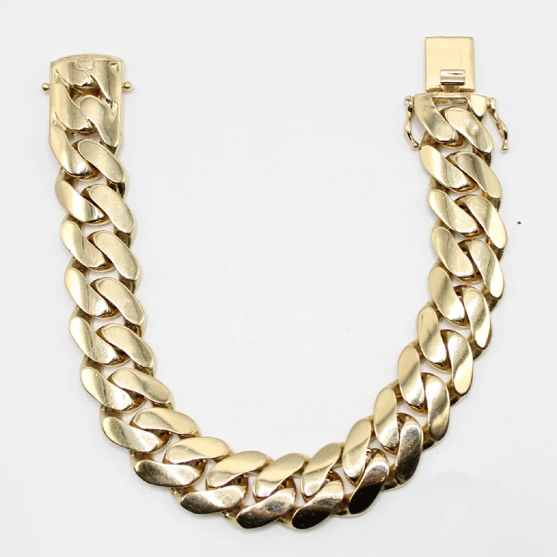 sleek black titanium ring 14K Semi Solid Cuban Bracelet Yellow Gold