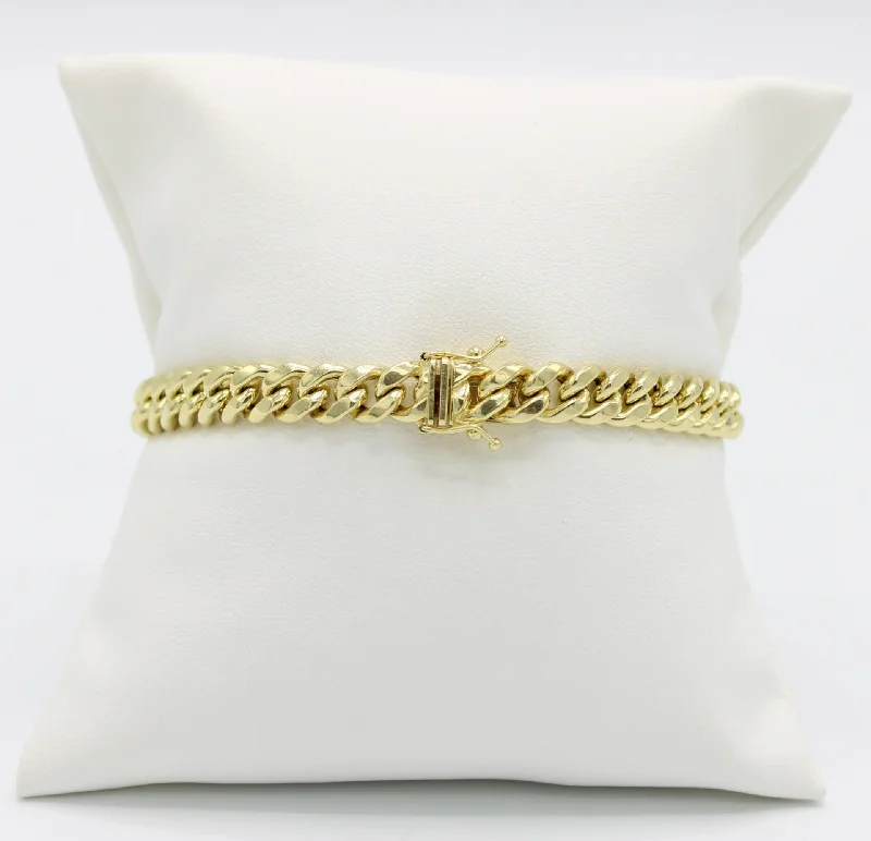 rose gold anklet chain 14K Semi-Solid Cuban Bracelet Yellow Gold //7.6mm - 8.5 in// rose gold anklet chain 14K Semi-Solid Cuban Bracelet Yellow Gold //7.6mm - 8.5 in//