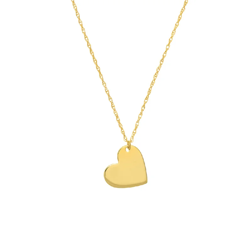waterproof beach anklet stainless steel 14k Slanted Heart Pendant Necklace 18"