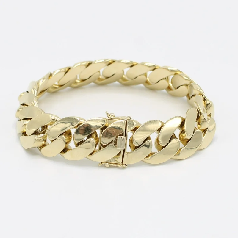 aquamarine and diamond wedding ring 14K Semi Solid Cuban Bracelet Yellow Gold