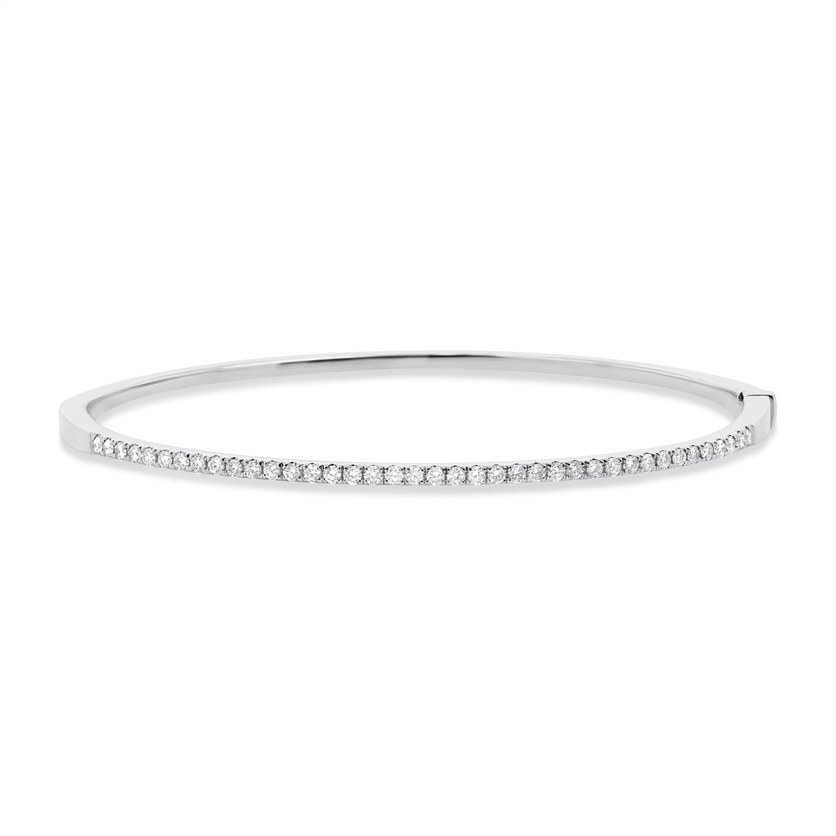 cute cat charm bracelet 14K White Gold Diamond Bangle Bracelet