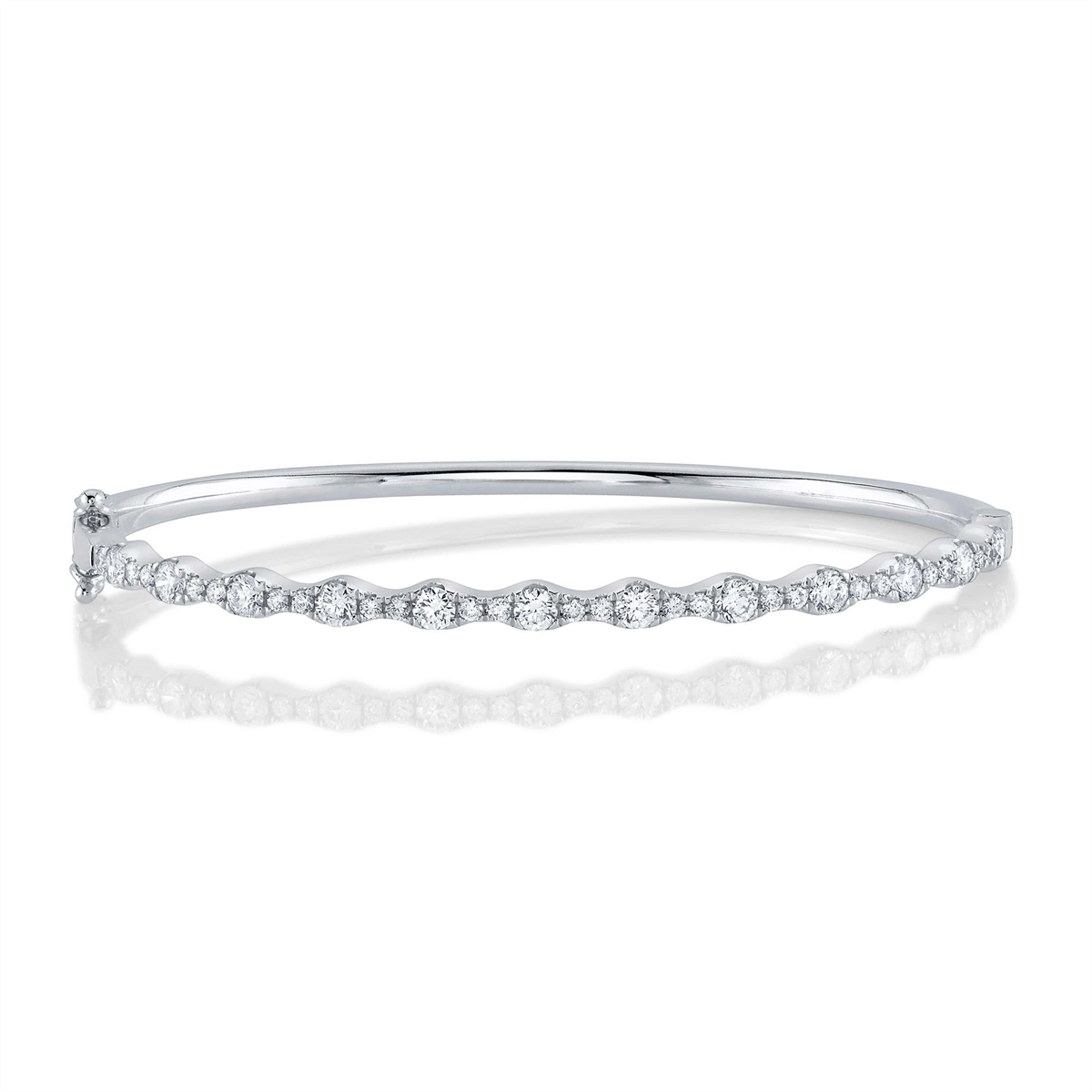 delicate angel wings necklace 14K White Gold Diamond Bangle Bracelet