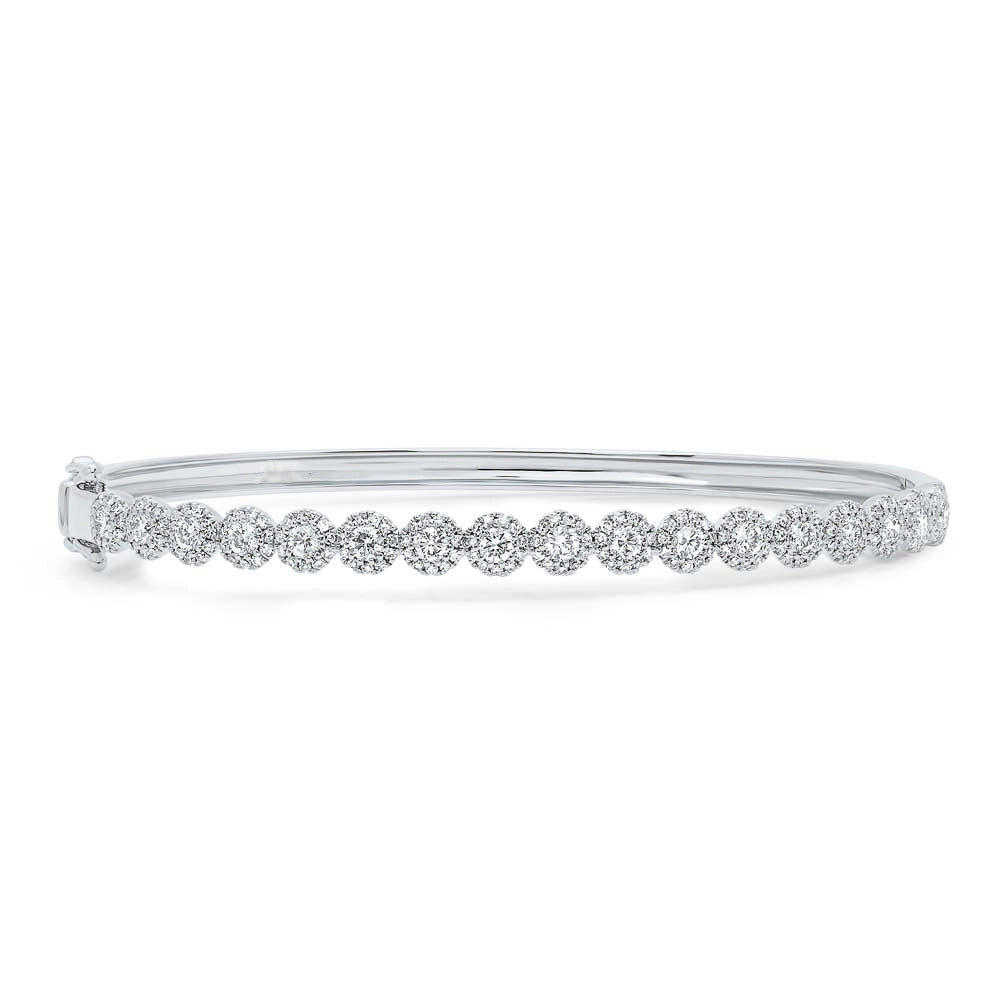 adjustable moon phase bracelet 14K White Gold Diamond Bangle Bracelet