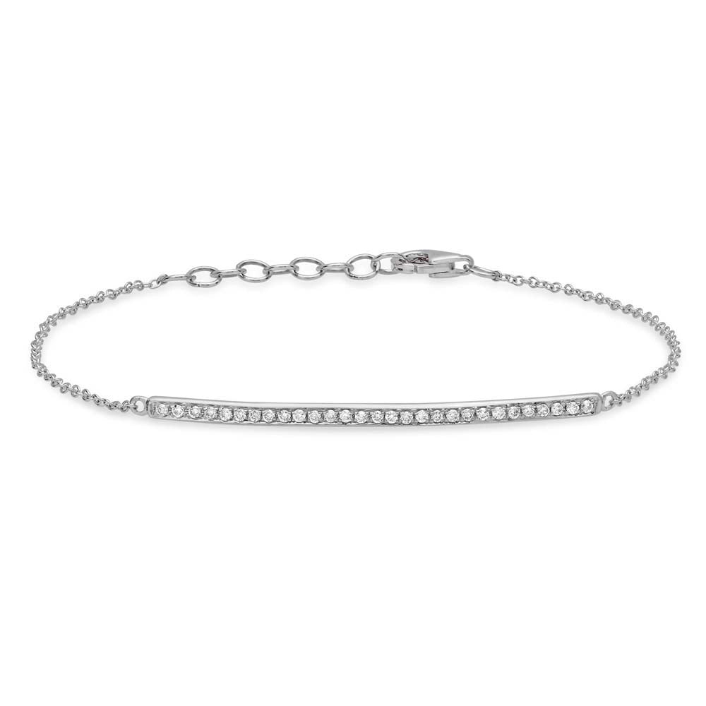 titanium wedding band men’s black 14K White Gold Diamond Bar Bracelet