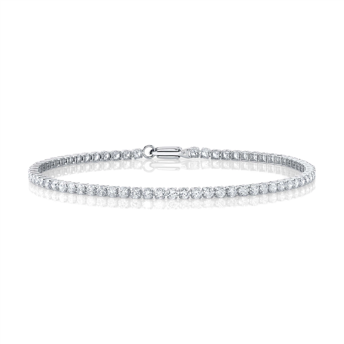 unique gemstone necklace handmade 14K White Gold Diamond Micro-Tennis Bracelet