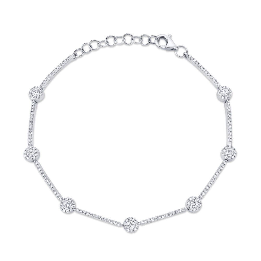 dainty ruby stacking rings 14K White Gold Station Diamond Bracelet