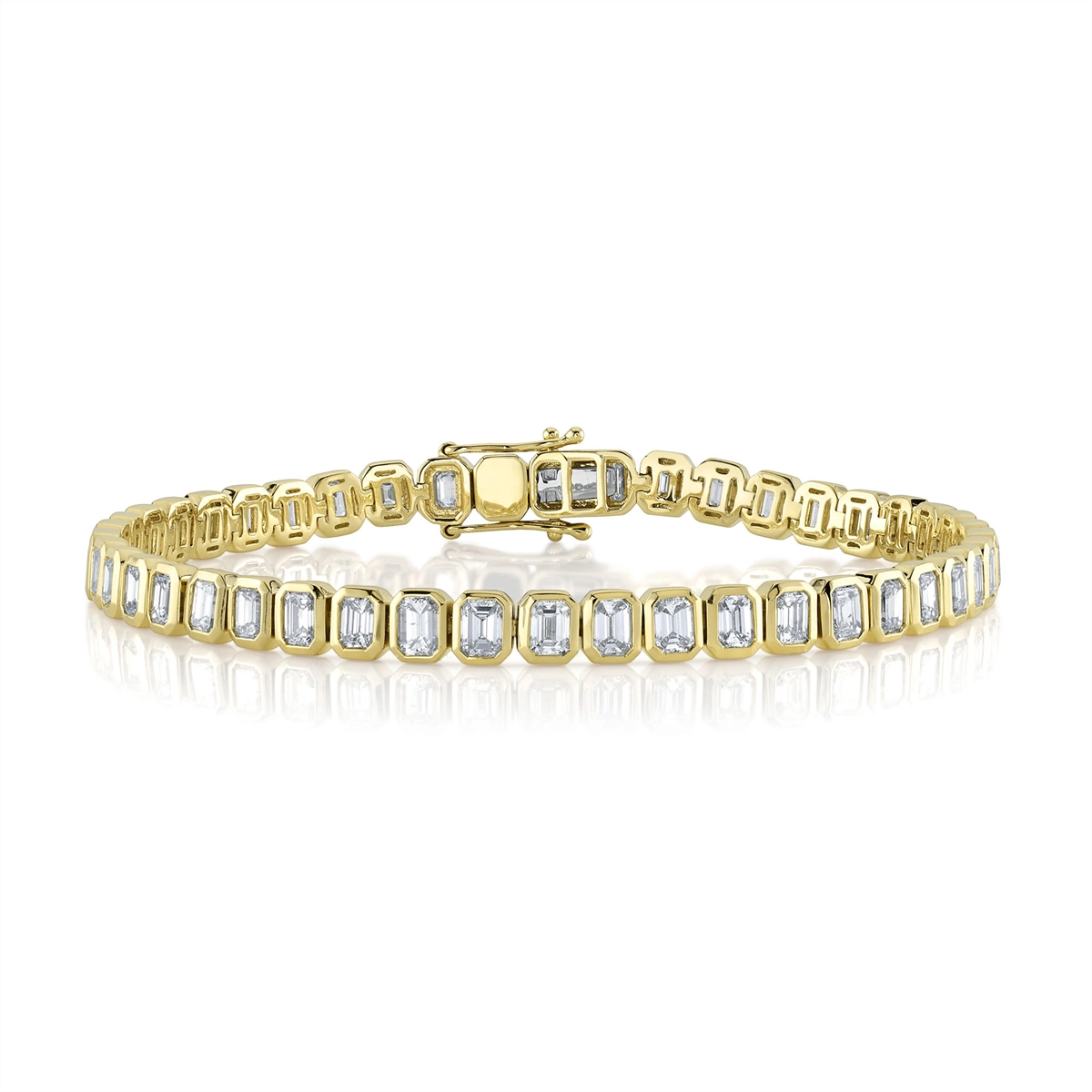 infinity necklace with birthstones 14K Yellow Gold Bezel Set Emerald Cut Diamond Tennis Bracelet infinity necklace with birthstones 14K Yellow Gold Bezel Set Emerald Cut Diamond Tennis Bracelet