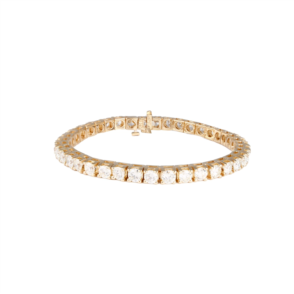 black diamond eternity band 14K Yellow Gold Diamond Tennis Bracelet