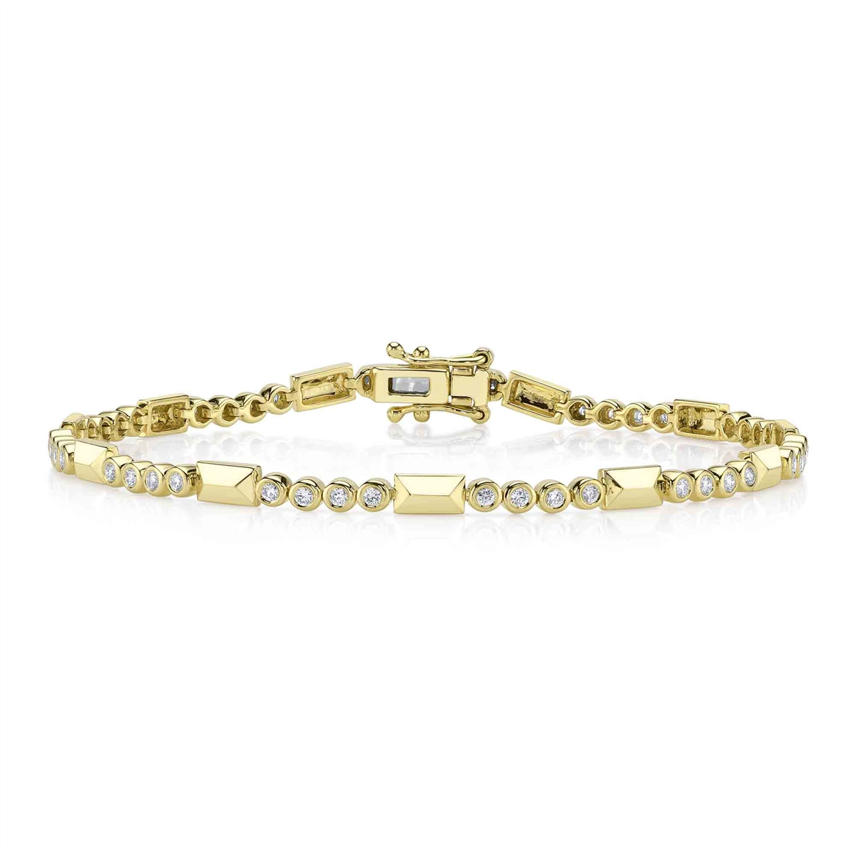 rose gold infinity bracelet 14K Yellow Gold Geo Rectangular and Bezel Set Diamond Bracelet rose gold infinity bracelet 14K Yellow Gold Geo Rectangular and Bezel Set Diamond Bracelet