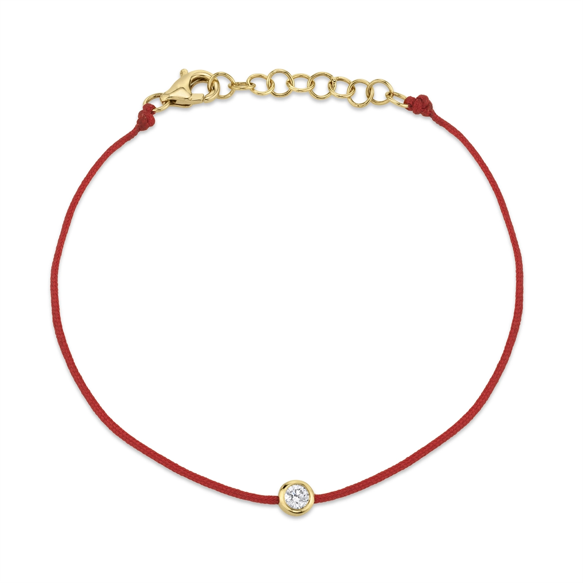 minimalist birthstone bangle 14K Yellow Gold & Red Cord Bracelet with Bezel Set Diamond minimalist birthstone bangle 14K Yellow Gold & Red Cord Bracelet with Bezel Set Diamond