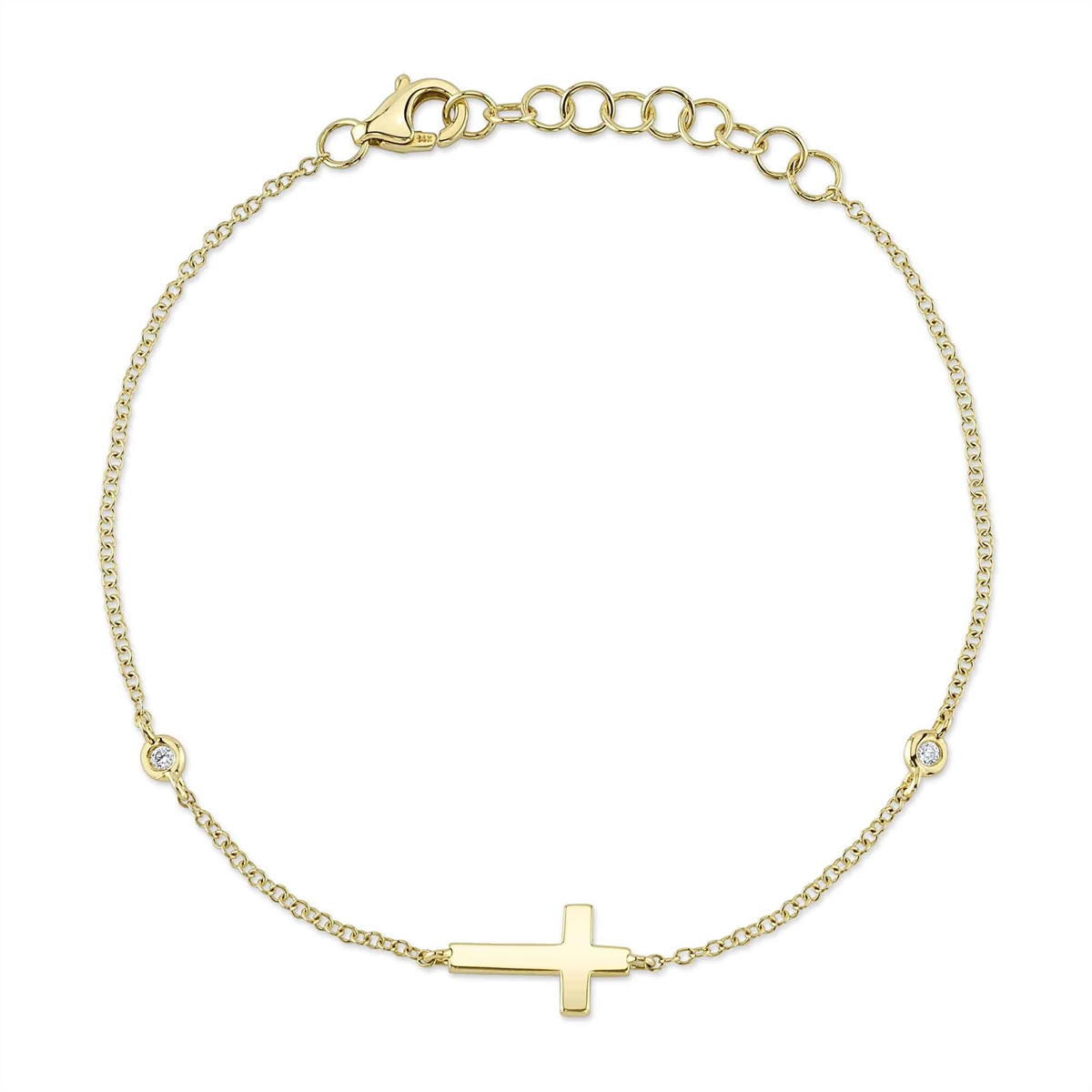 real opal ring for women 14K Yellow Gold Station Cross and Diamond Bracelet