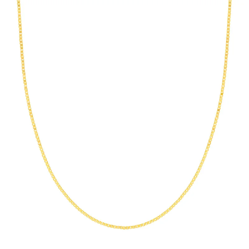 delicate chain necklace gold 14kt Yellow Gold 1.2mm Box Chain