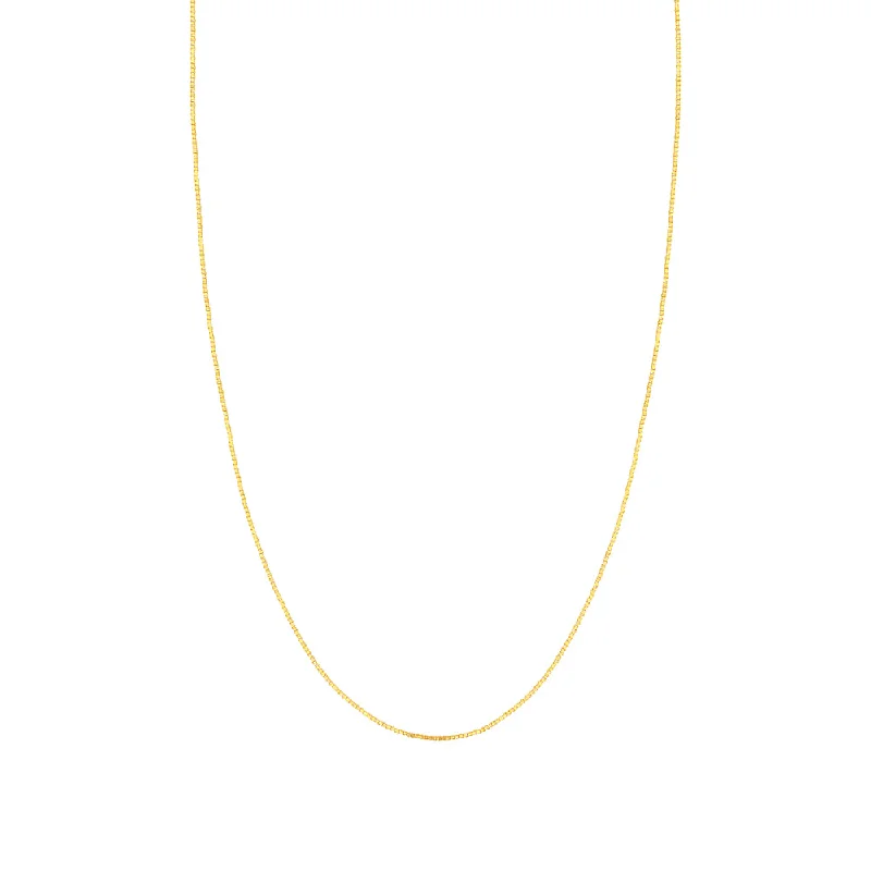 dainty rose gold chain bracelet 14kt Yellow Gold .96mm Box Chain, 30"