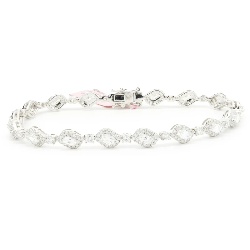celestial galaxy planet earrings 18 Karat White Gold Flame Cut Diamond Inline Bracelet celestial galaxy planet earrings 18 Karat White Gold Flame Cut Diamond Inline Bracelet