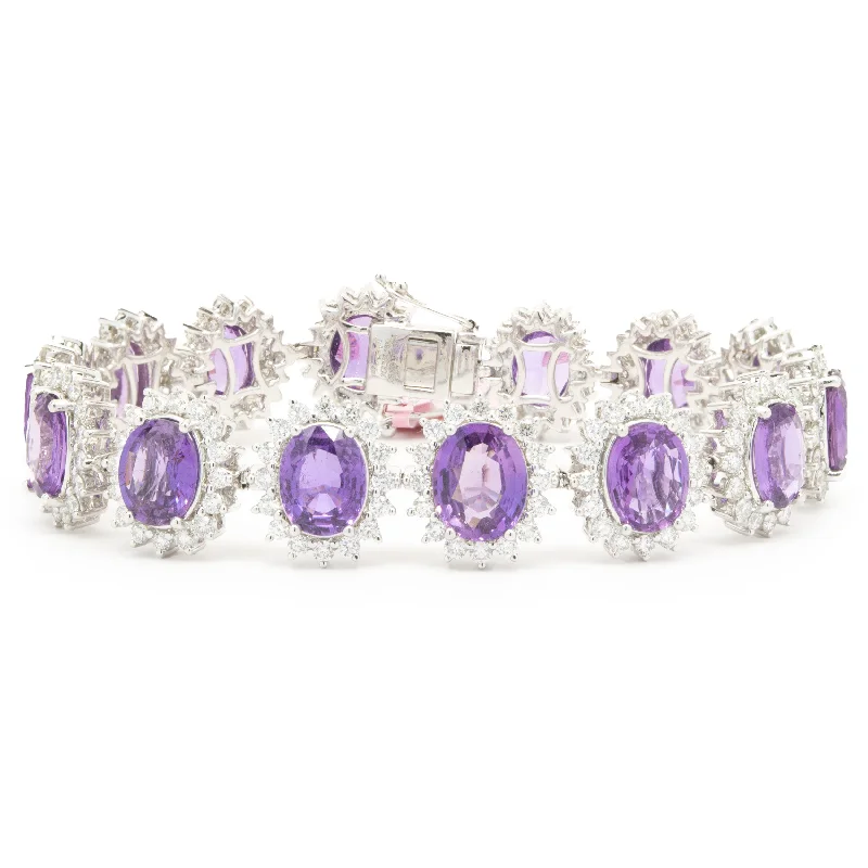 bold gothic vampire ring 18 Karat White Gold No Heat Purple Sapphire and Diamond Halo Inline Bracelet bold gothic vampire ring 18 Karat White Gold No Heat Purple Sapphire and Diamond Halo Inline Bracelet