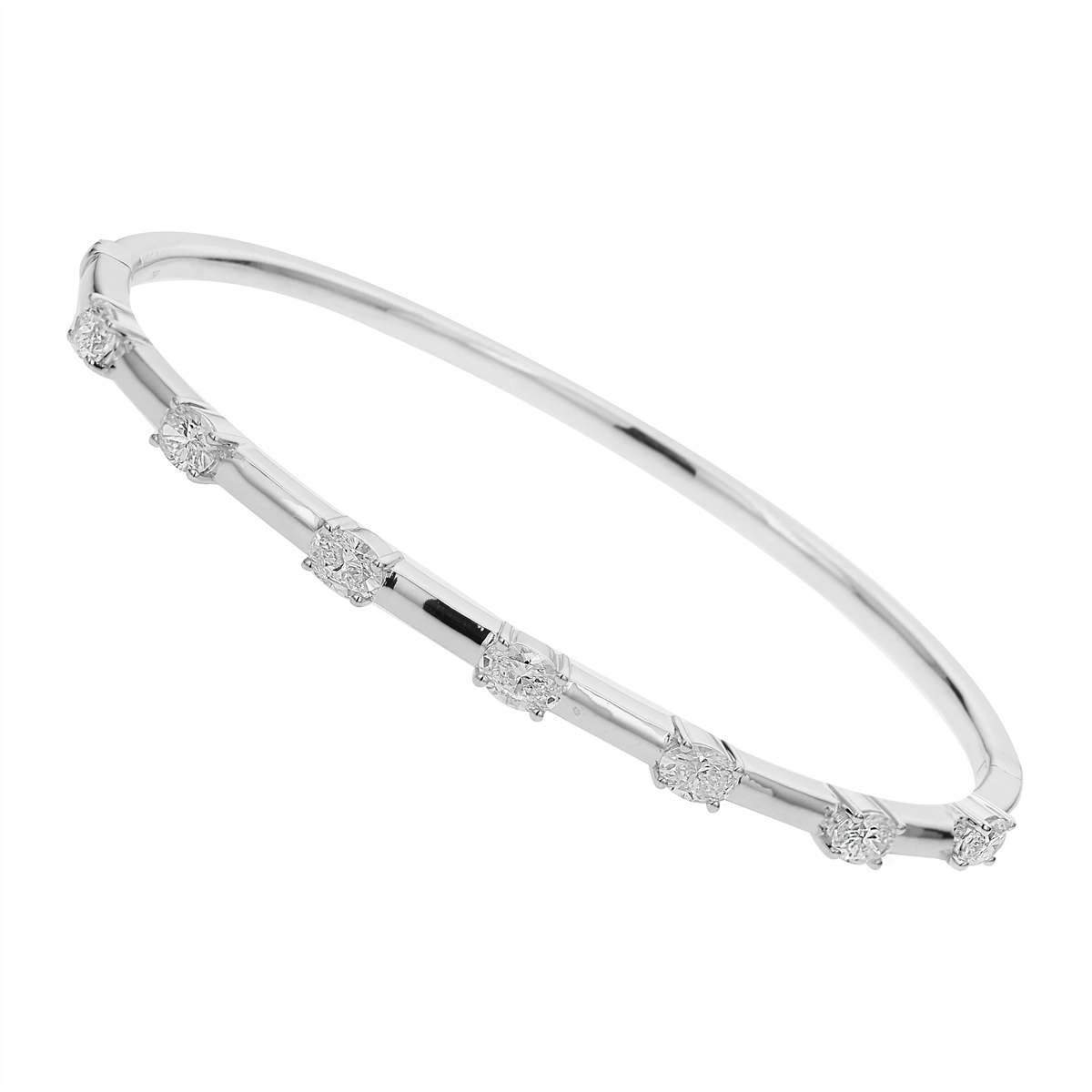 classic gold cuff bracelet 18K White Gold Diamond Bangle Bracelet