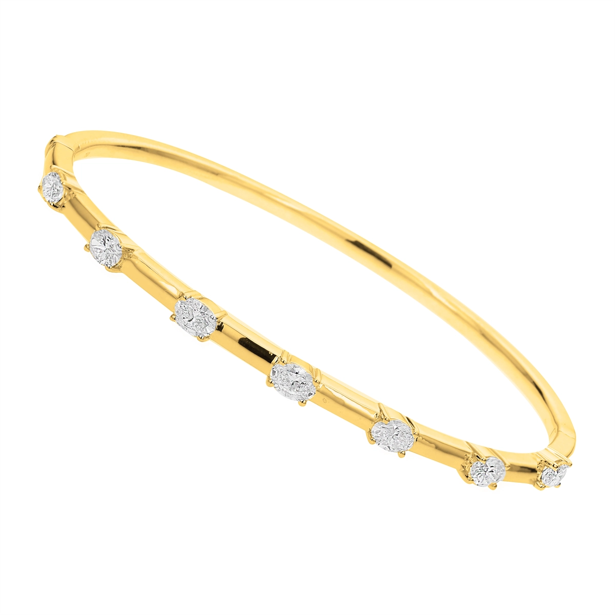 personalized ring with name 18K Yellow Gold Diamond Bangle Bracelet