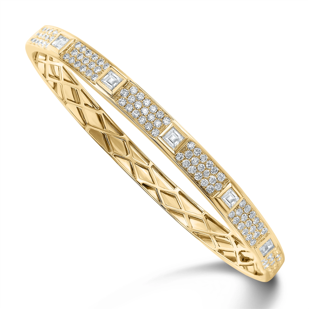 minimalist gold crescent moon necklace 18K Yellow Gold Diamond Clasped Bracelet