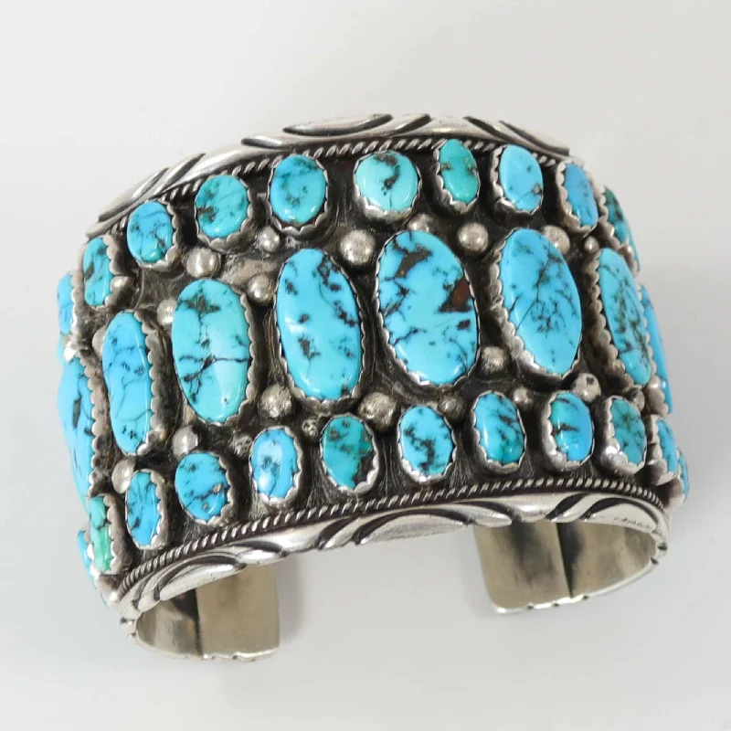 white gold necklace simple 1940s Sleeping Beauty Turquoise Cuff