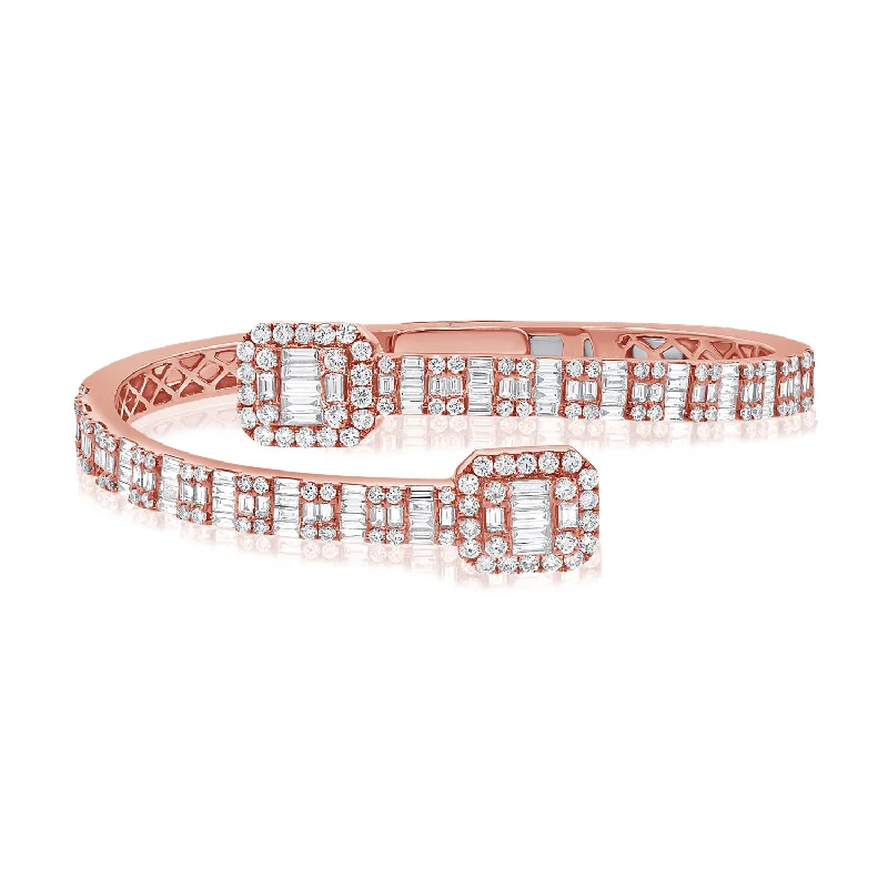 gold choker necklace simple 4.83ct Baguettes & Round Diamond Flexible Cuff Bracelet gold choker necklace simple 4.83ct Baguettes & Round Diamond Flexible Cuff Bracelet