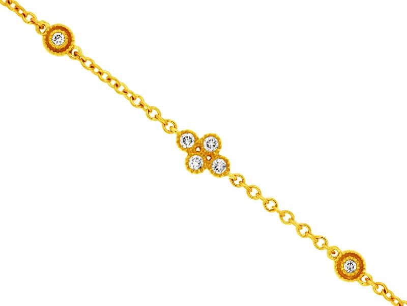 celestial sunburst necklace gold Bezel Set White Diamond Single Clover Bracelet with Diamond Stations set in 14kt Gold celestial sunburst necklace gold Bezel Set White Diamond Single Clover Bracelet with Diamond Stations set in 14kt Gold