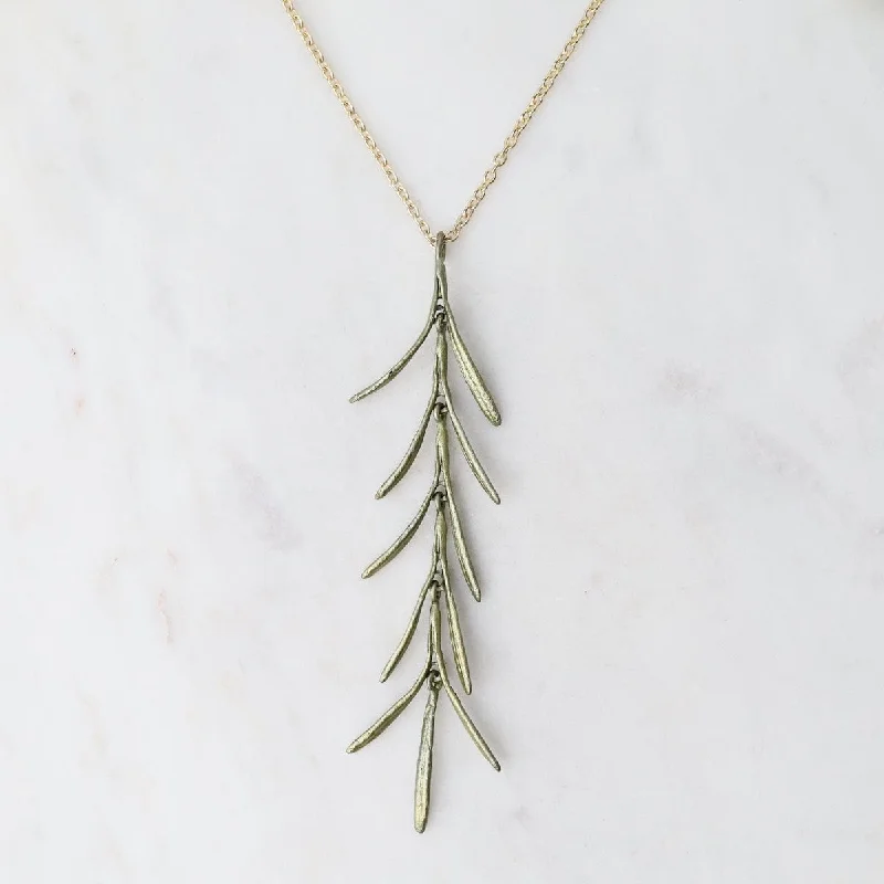custom silver charm bracelet Rosemary Pendant Necklace