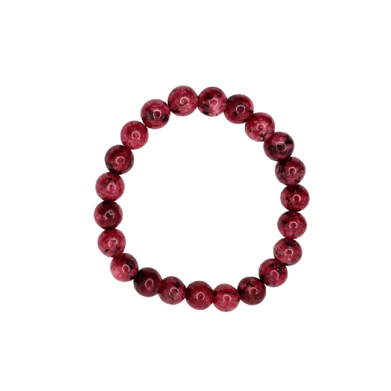 chunky chain necklace trendy Aggie Maroon Jade 8mm Bracelet