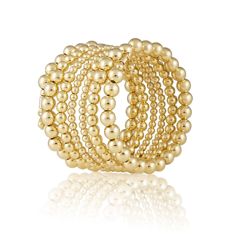 real jade bangle bracelet Allison Beaded Wrap - 6 Row