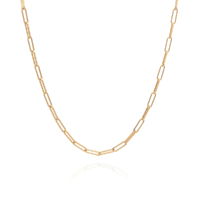 white gold necklace simple Anna Beck Elongated Box Chain Necklace