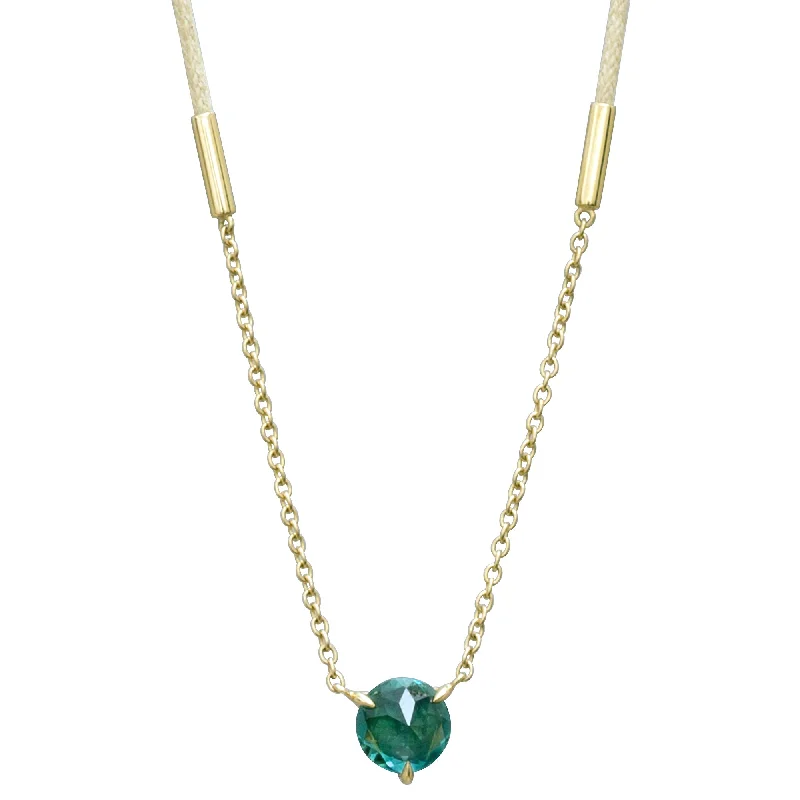handcrafted raw crystal pendant Green Tourmaline Necklace