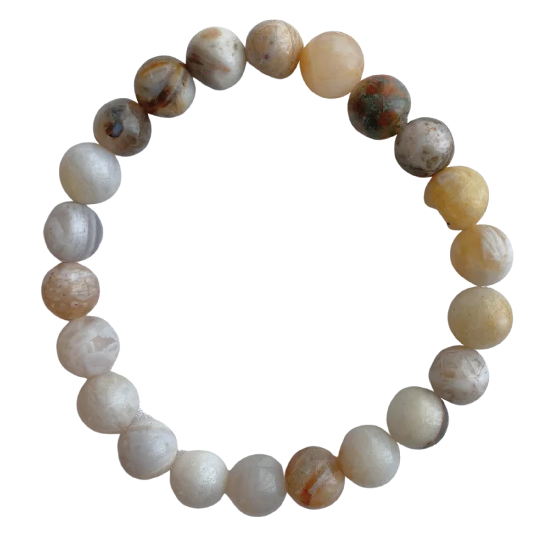 dainty pearl and diamond ring Bamboo Agate 8mm Bracelet