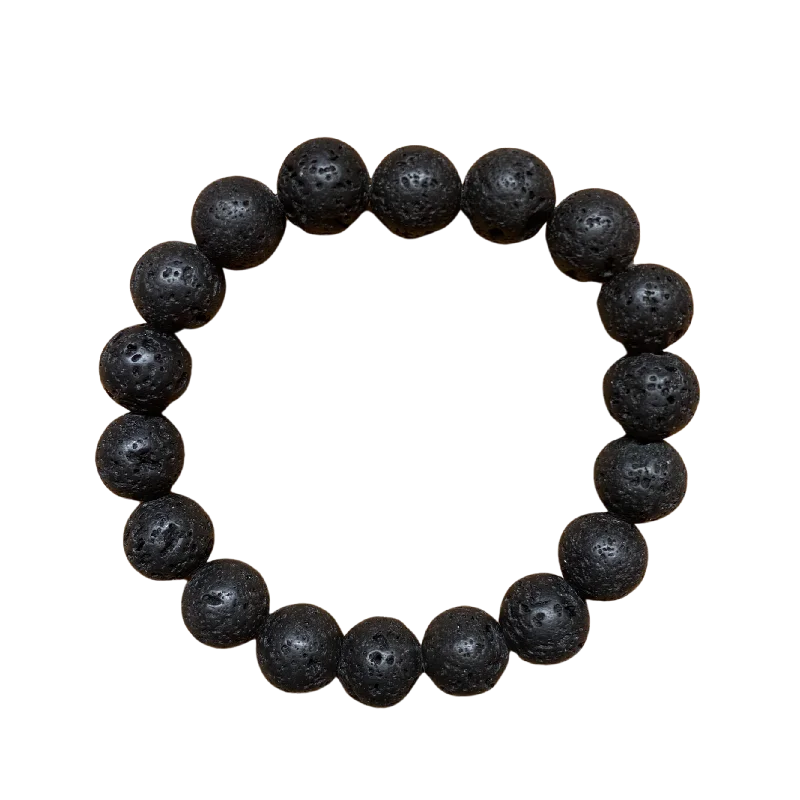 delicate pearl bracelet Lava stone 10mm Bracelet