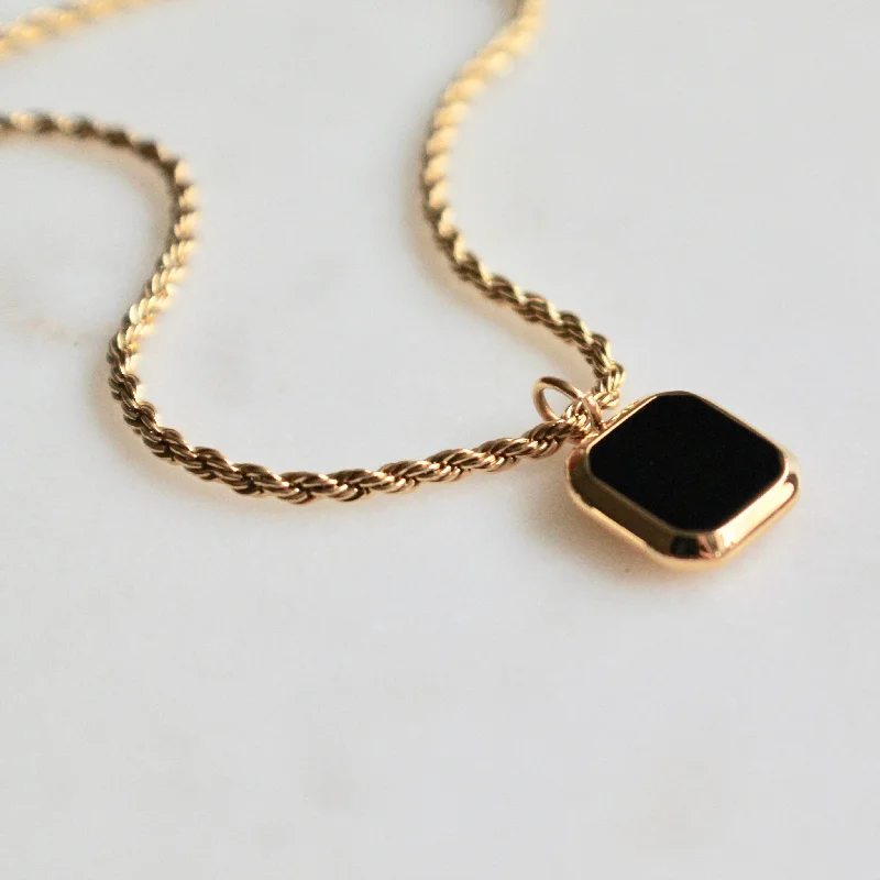 silver anklet with charms Black onyx necklace