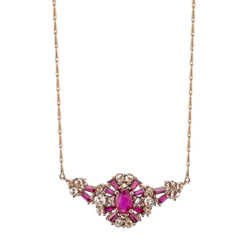 solid gold disc charm bracelet Ruby Isabel Vintage Pendant Necklace - Rose Gold
