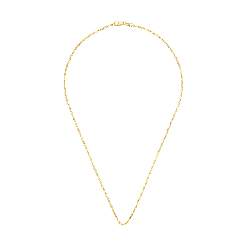 personalized couples necklace gold 16" Diamond Cut Cable Chain - 1.9mm