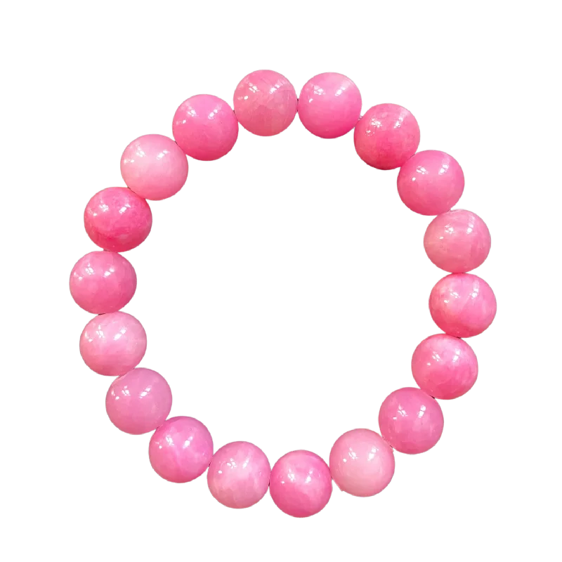 emerald gemstone earrings Flamingo Pink Jade 10mm Bracelet
