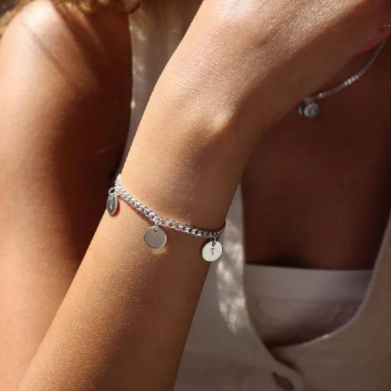 adjustable infinity charm bracelet Modern Muse Initial Bracelet in Sterling Silver