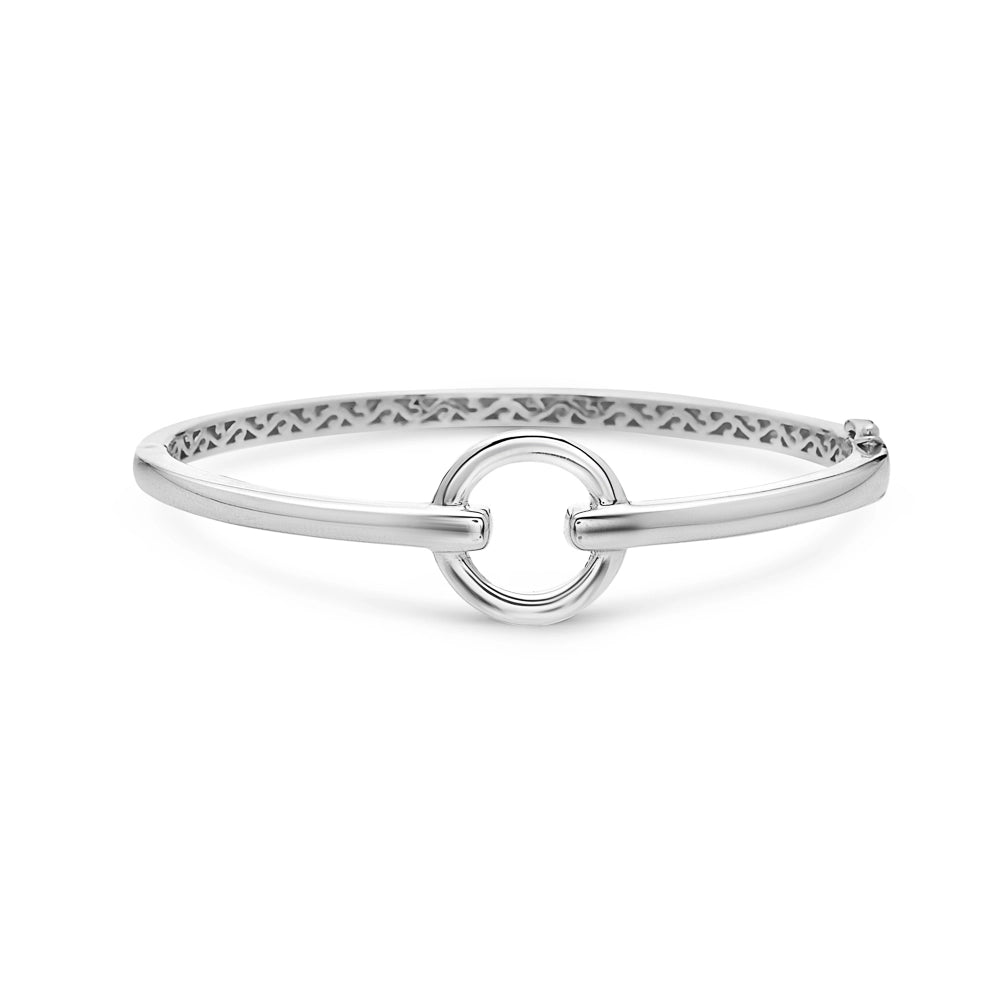 men’s rugged leather bracelet Charles Krypell Sterling Silver Circular Spear Cuff