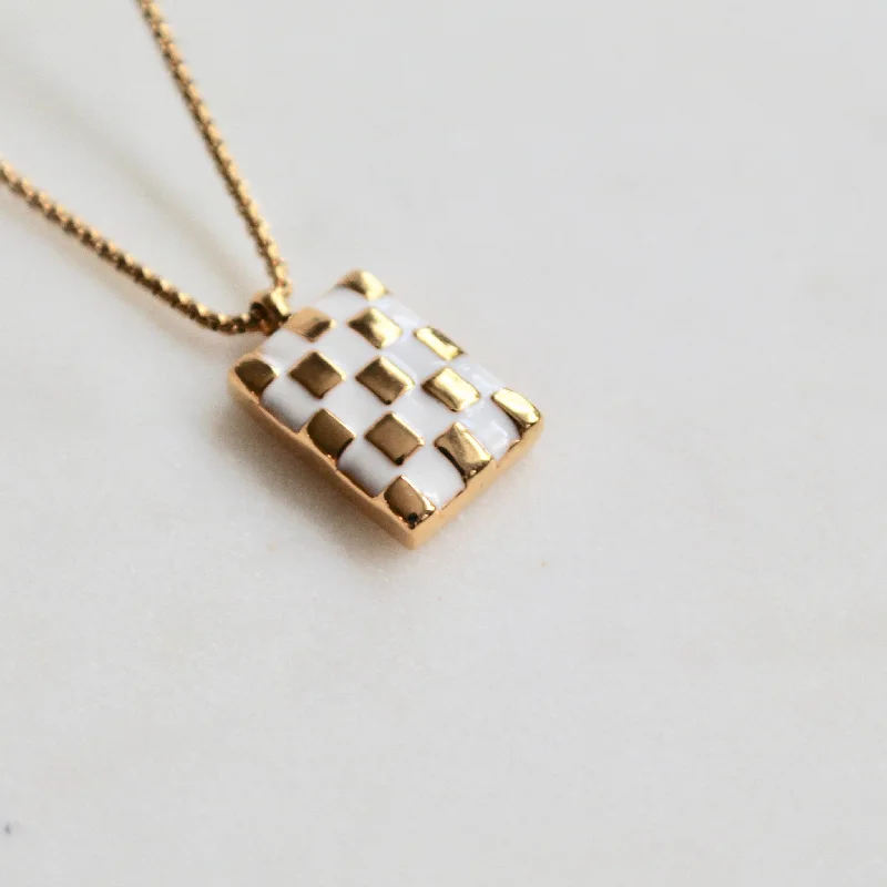 ruby and diamond engagement ring Checker necklace