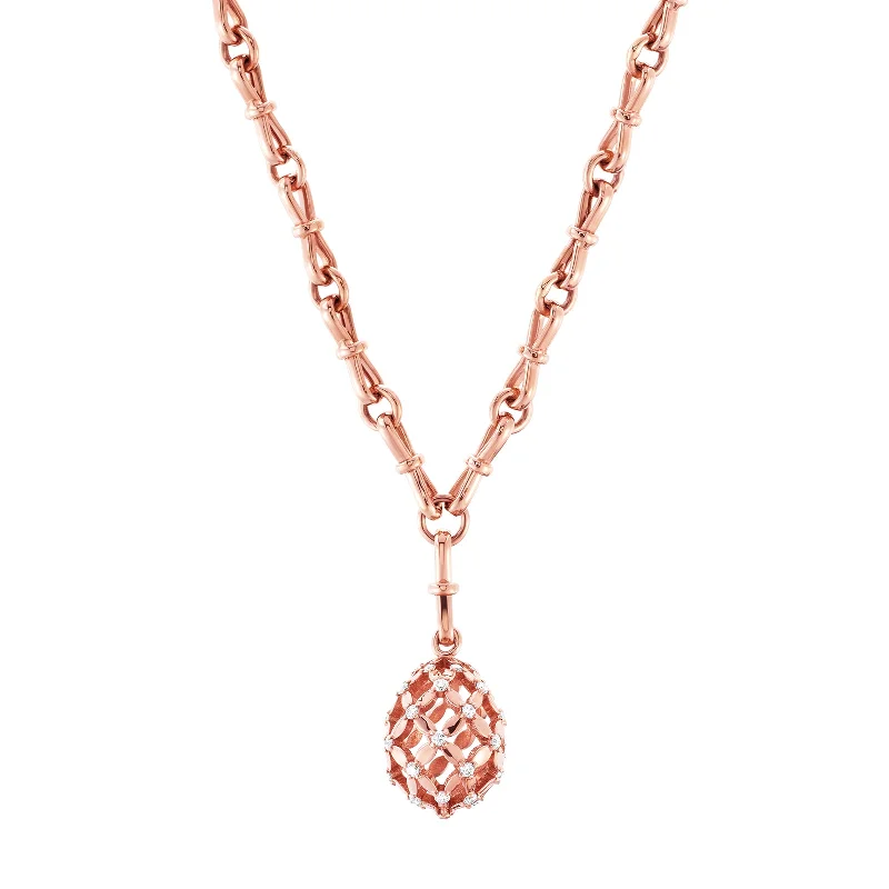 pearl and gold chain earrings Anastasia Necklace - Rose Gold