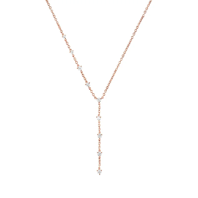 men’s tungsten carbide ring Sparkler Lariat - Rose Gold