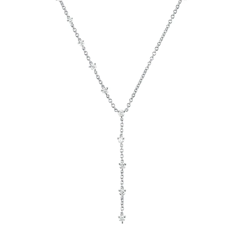 delicate heart stud earrings Sparkler Lariat - White Gold