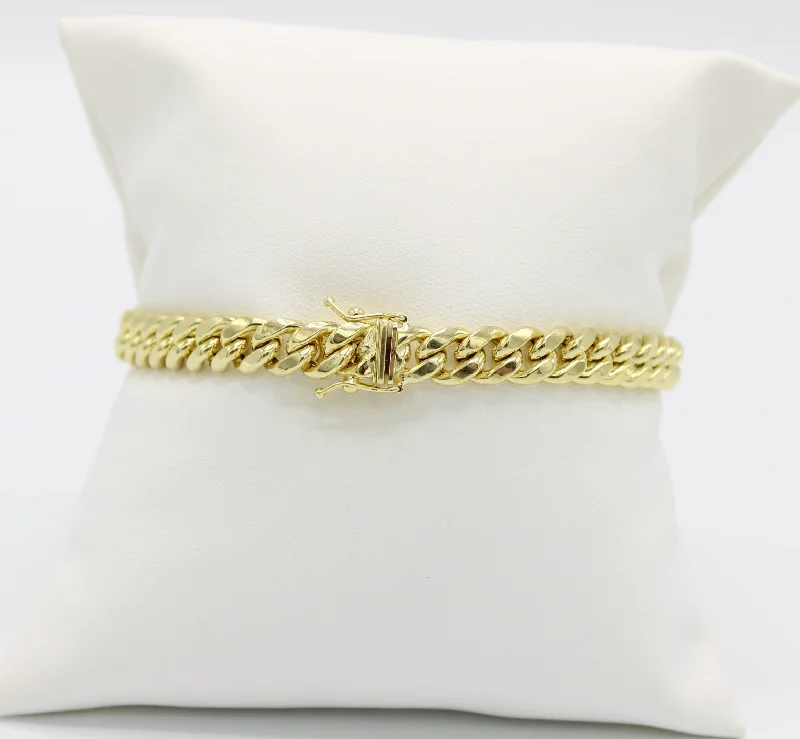 moissanite engagement ring affordable 14K Semi-Solid Cuban Bracelet Yellow Gold //7.6mm - 8.5 in// moissanite engagement ring affordable 14K Semi-Solid Cuban Bracelet Yellow Gold //7.6mm - 8.5 in//