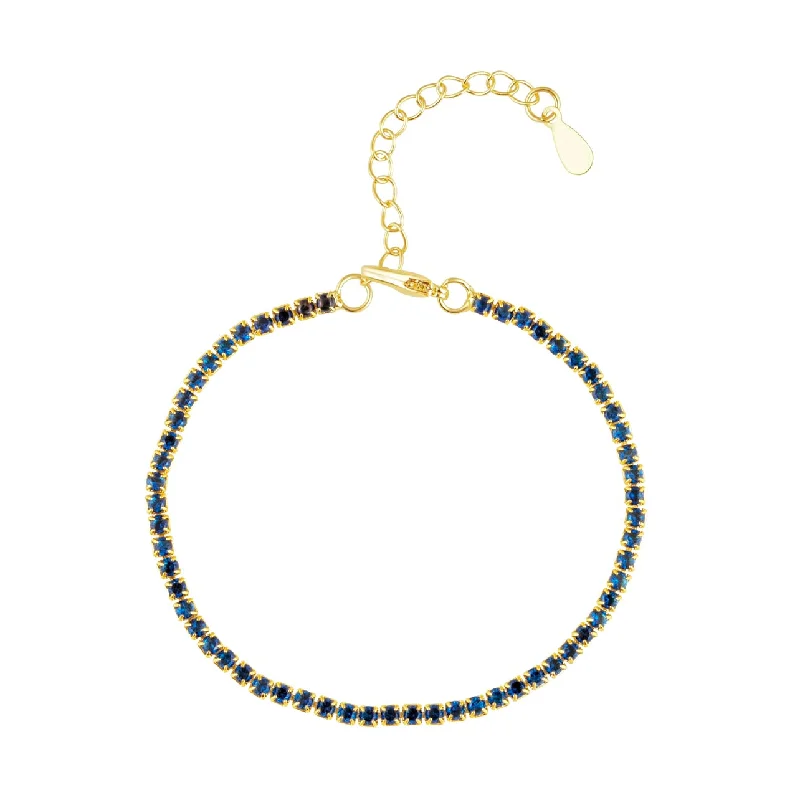 custom silver charm bracelet Chloe Tennis Bracelet Sapphire