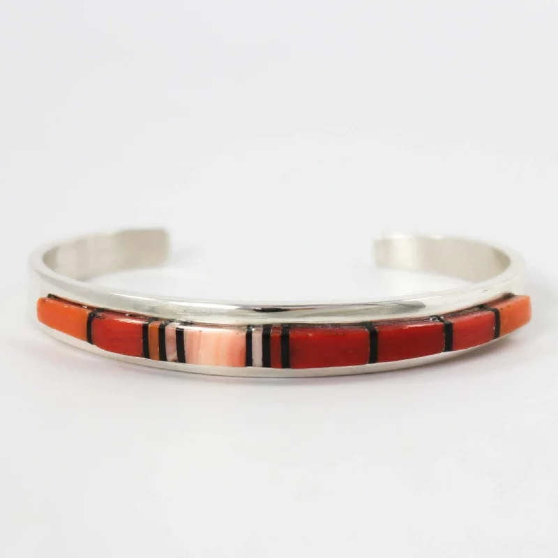 white topaz stacking rings Coral and Jet Cuff