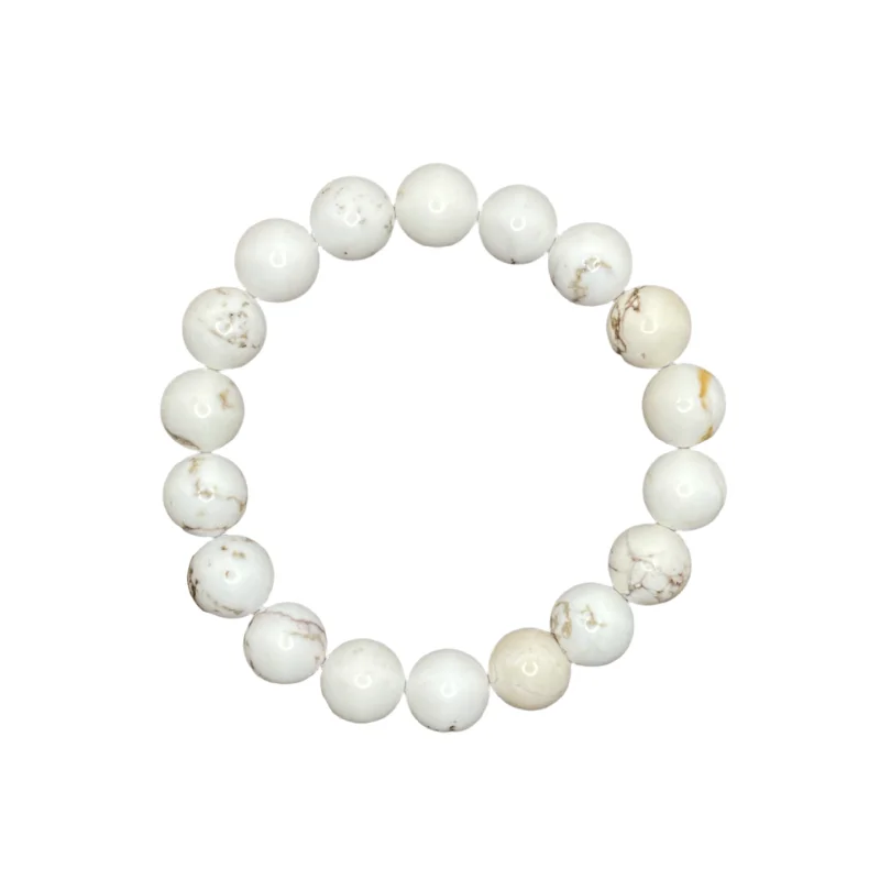 real opal engagement ring Soft White Magnesite 10mm Bracelet