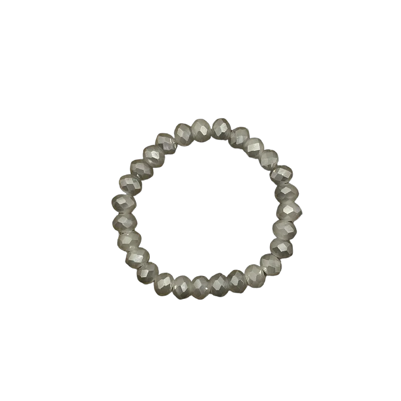 minimalist rose gold bracelet Dark Grey Mystic Faceted Rondelle 8mm Bracelet